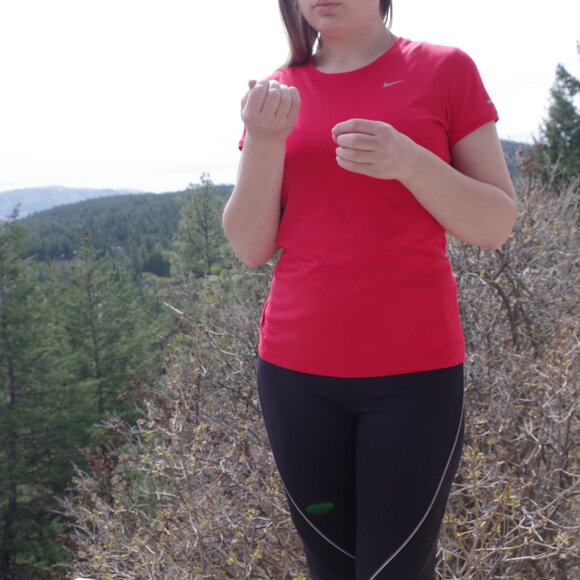 Red NiKe Running Ladies Shirt - Picture 9 of 11